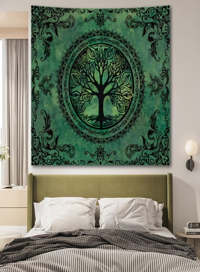 Apdidl Green Nature Tapestry for Bedroom Aesthetic, Hippie Ceiling Tree of Life Decor Tapestries Wall Hanging, Boho Bohemian Mandala y2k Art Backdrop for Dorm Living Room (51"X60") - Image 5
